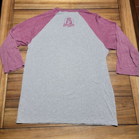 Bella Canvas LS Grey & Burgundy Unisex Baseball Tee "Rodeo Time" - Size Large - Picture 4 of 6